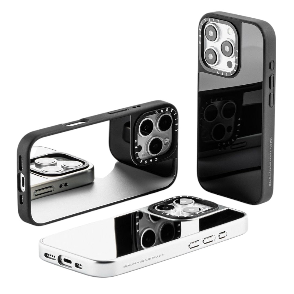 Case Casetify Mirror Marco Negro iPhone 14 / 15 Plus Gris