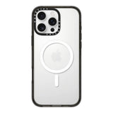 Casetify impact con magsafe iphone 16 color transparente con marco negro