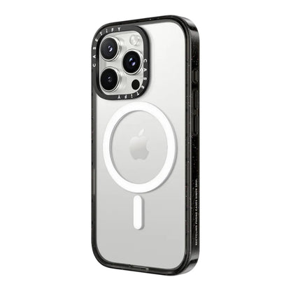 CASETiFY Impact Case MagSafe iPhone 16 - Transparente con Marco Negro - 0756000072
