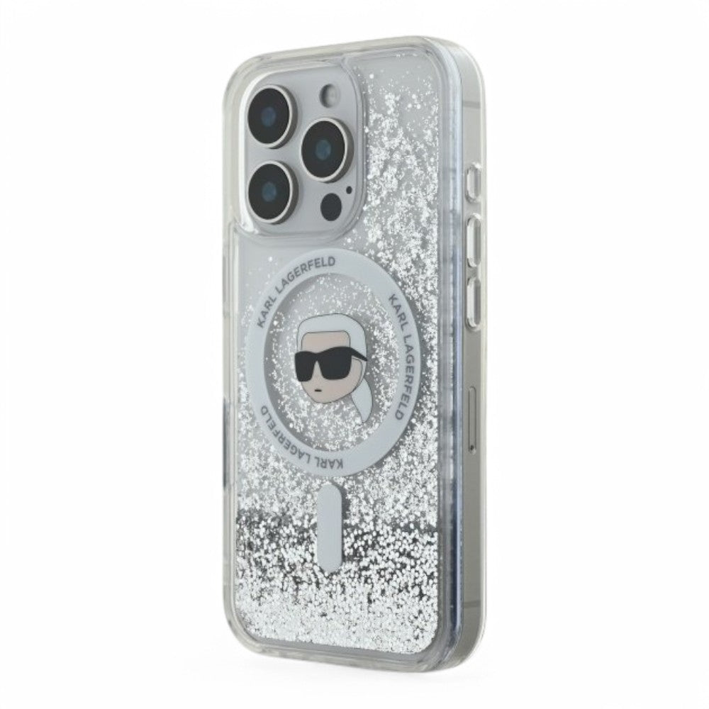 Karl Lagerfeld hc magsafe liq. glitter k. head transparent  iphone 16 pro