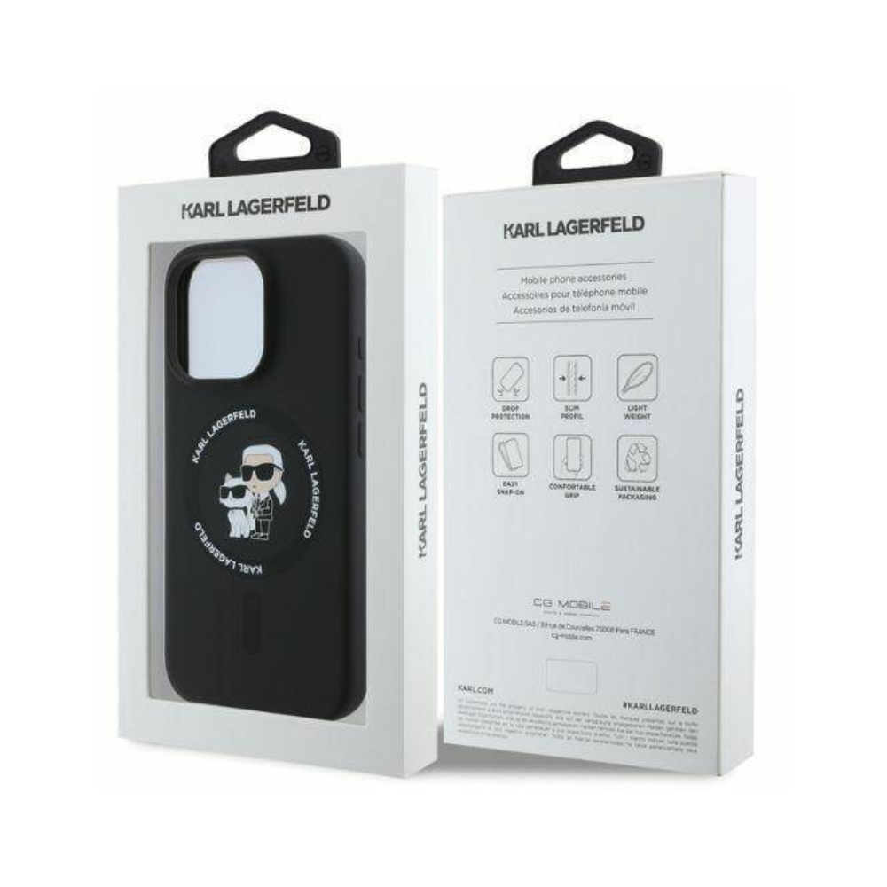 Karl Lagerfeld hc magsafe silicone kc heads ring black  iphone 16 pro