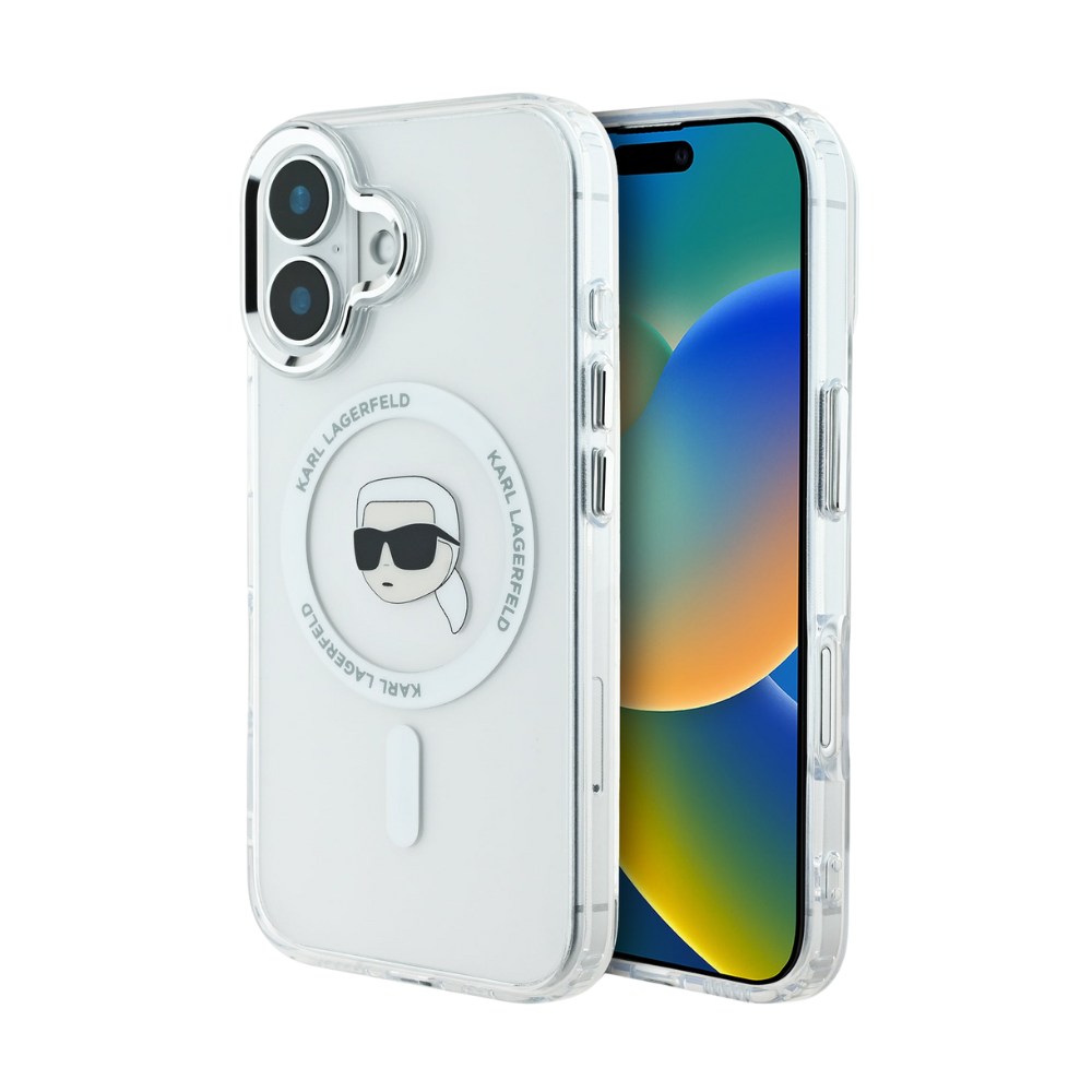 Estuche Karl Lagerfeld Hc MagSafe para iPhone 16 - Blanco - 0759000021