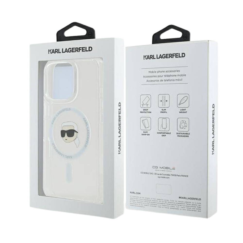 Karl Lagerfeld  hc magsafe iml metal k. head white iphone 16 pro max