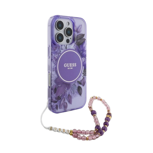 Estuche GUESS Hc MagSafe Iml Flowers Purple - 0760000005
