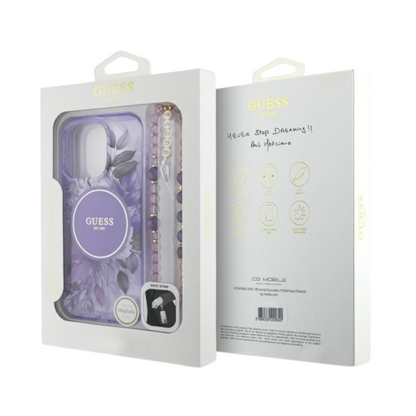 Estuche GUESS Hc MagSafe Iml Flowers Purple - 0760000005