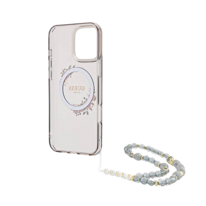 Estuche GUESS Hc MagSafe para iPhone 16 Pro con Charm Strap Rosa - 0760000013