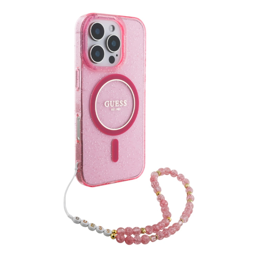 Estuche GUESS Hc MagSafe Iml Glitter con Strap - iPhone 16 - 0760000018