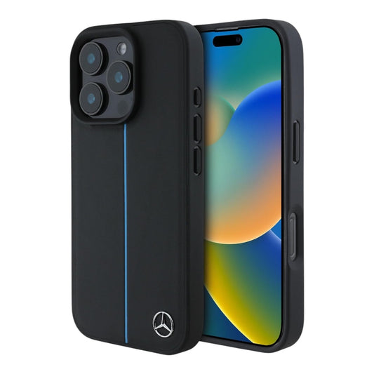Estuche de cuero negro Mercedes-Benz para iPhone 16 Pro Max - 0761000023