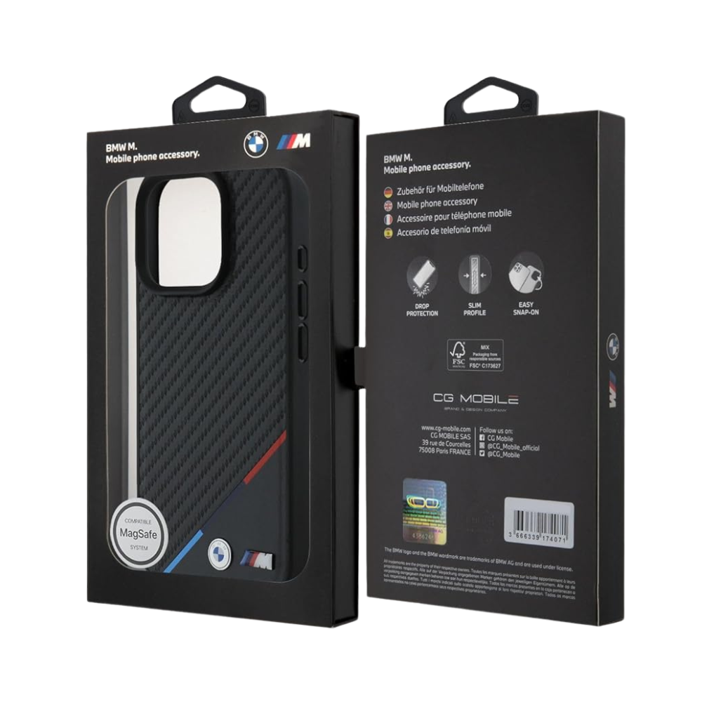 Estuche BMW Hc M MagSafe Carbono Tricolor para iPhone 16 Pro Max - 0763000018