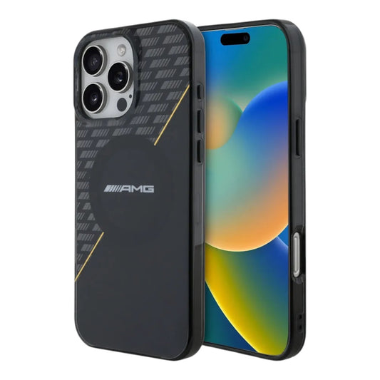 Amg hc magsafe double layer transparent rhombs black/yellow iphone 16 pro max