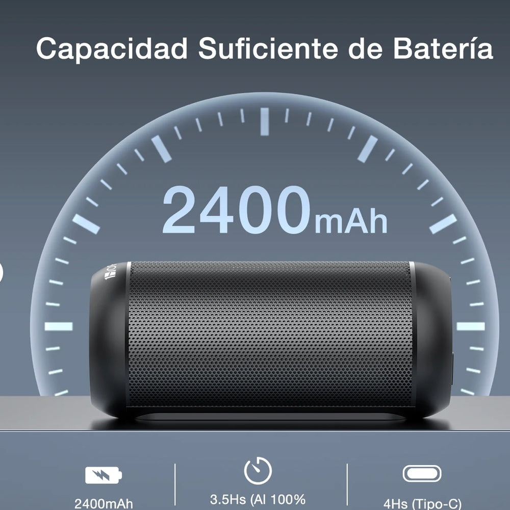 Gadget 1hora bocina bluetooth portatil 5.1 led 5w*2  boc242  color rojo
