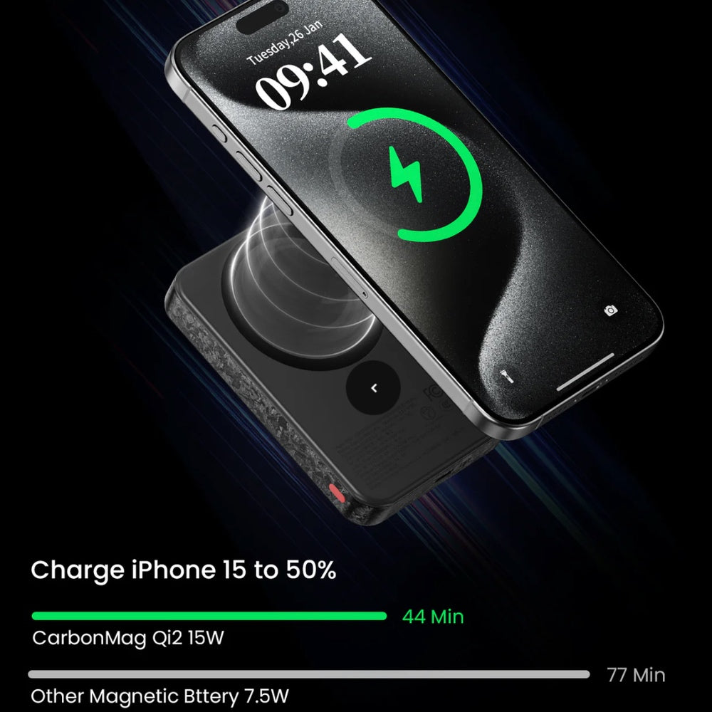 Gadget Sharge MagSafe Power Bank Carbonmag 10,000 mAh Negro - 0806207400020157