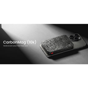 Gadget sharge magsafe power bank fibra de carbon - carbonmag 10,000 mha color negro