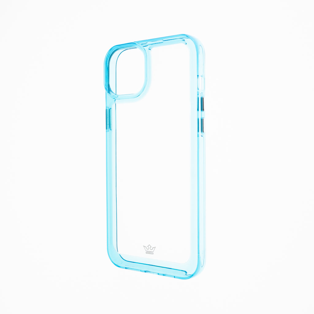 Estuche transparente el rey marco de apple iphone 14 plus color turquesa / transparente