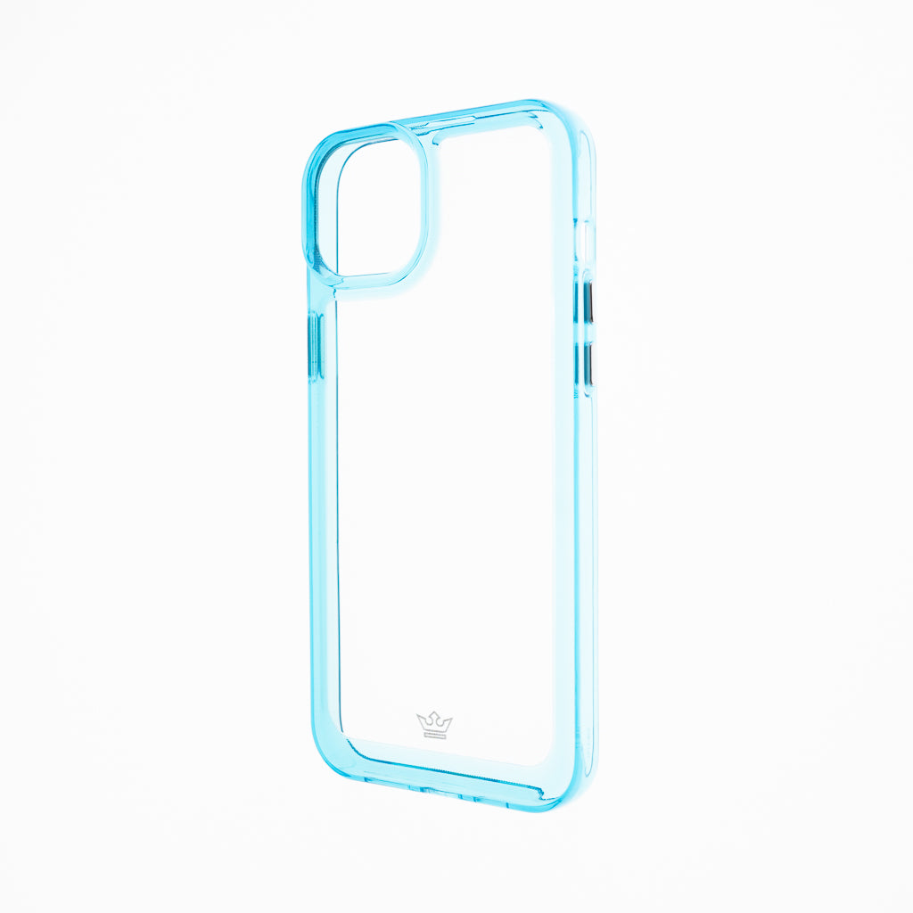 estuches transparente el rey marco de apple iphone 14 plus color turquesa / transparente