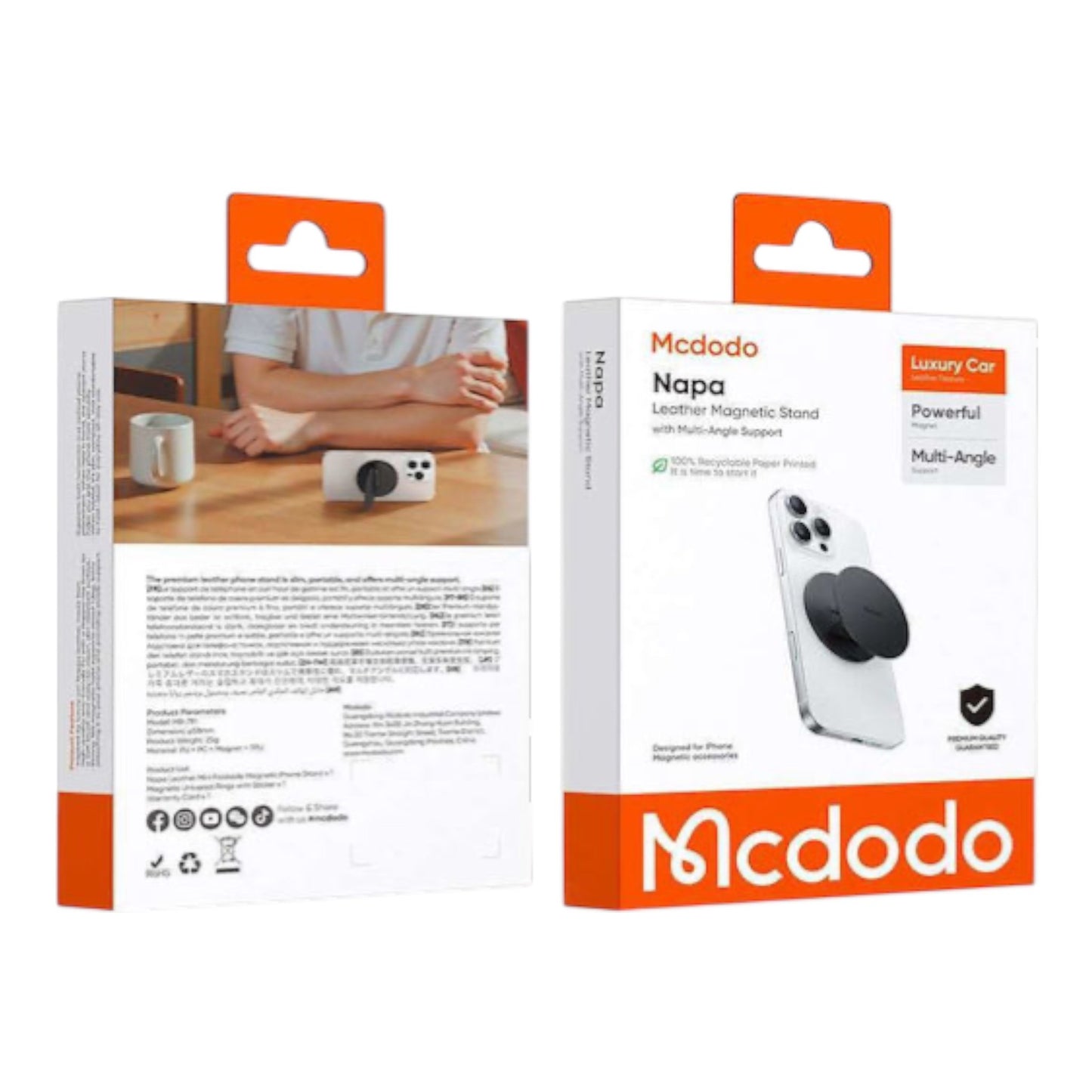 Soporte Circular Magnético McDodo MR-7910 - Napa Negro | TOP MOVIL Guatemala