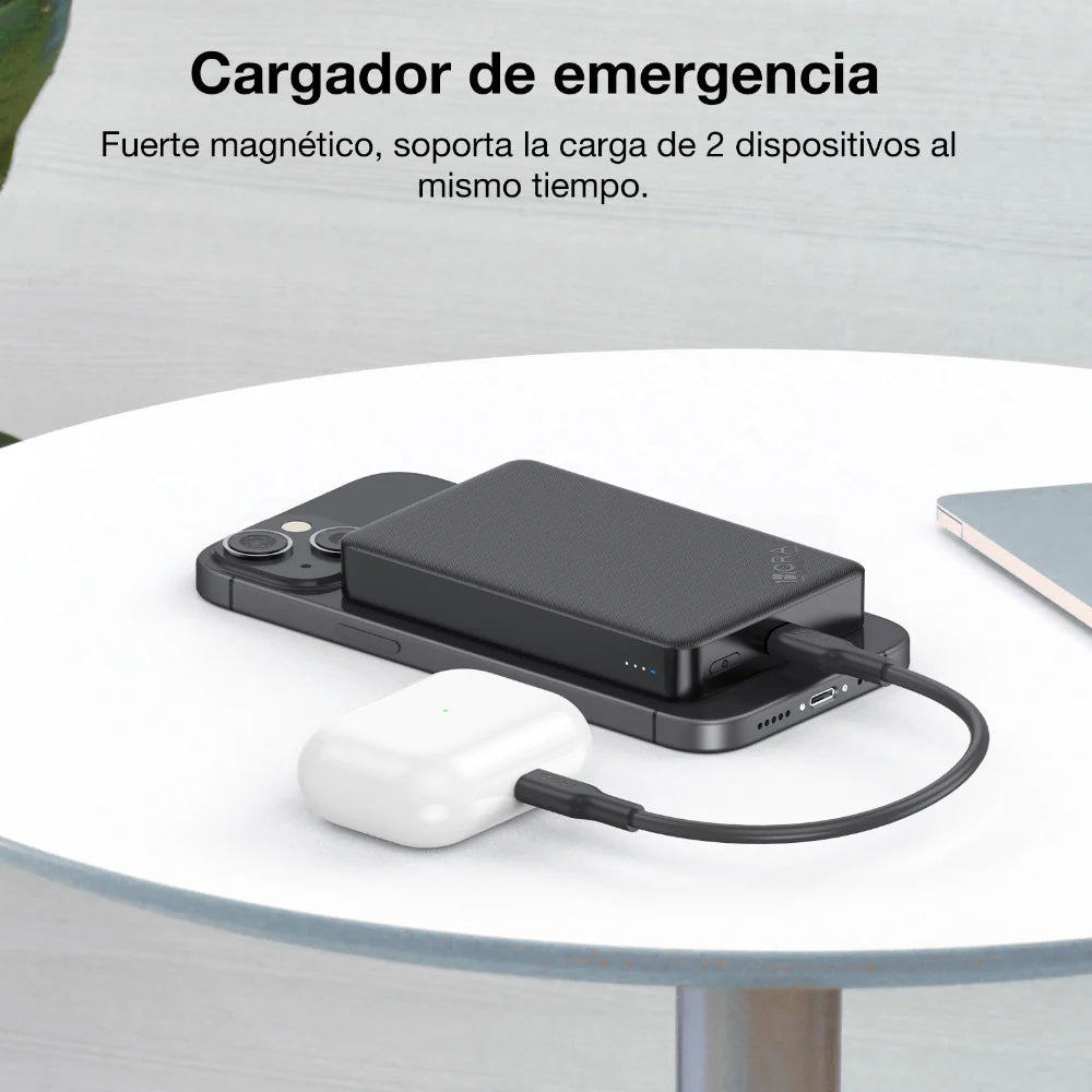 Bateria 1hora magsafe portátil magnético inalámbrico powerbank con cable usb-c 5000mah gar276  color negro