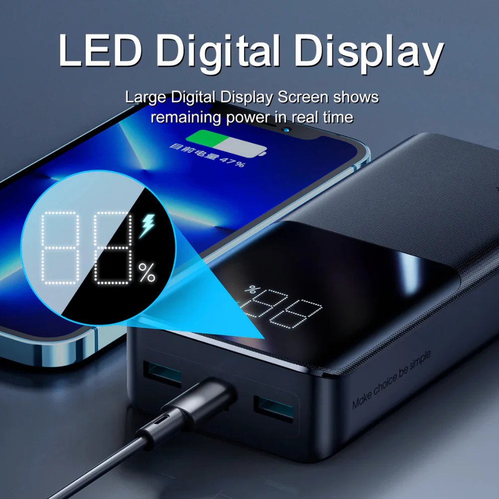 Joyroom 20,000 mAh 30w dos puertos usb y 1 tipo c con linterna