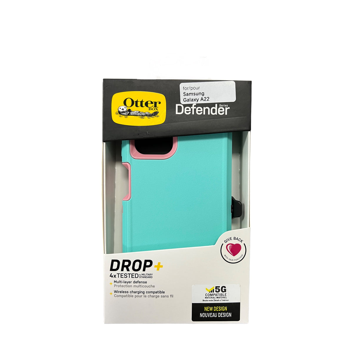 Estuches Proteccion Otterbox Defender Samsung A22 Color Turquesa / Rosado