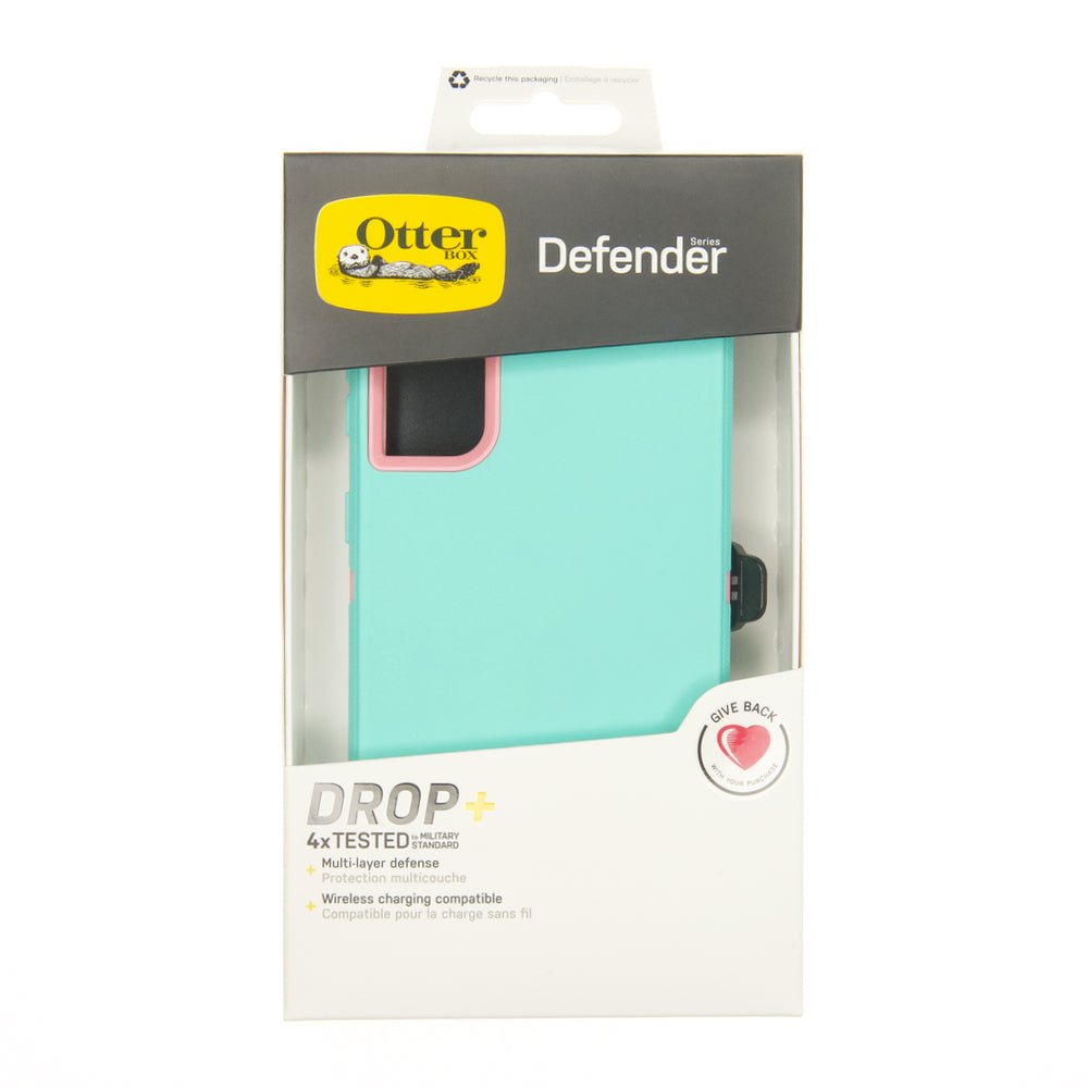 estuche proteccion otterbox defender samsung a72 color turquesa / rosado