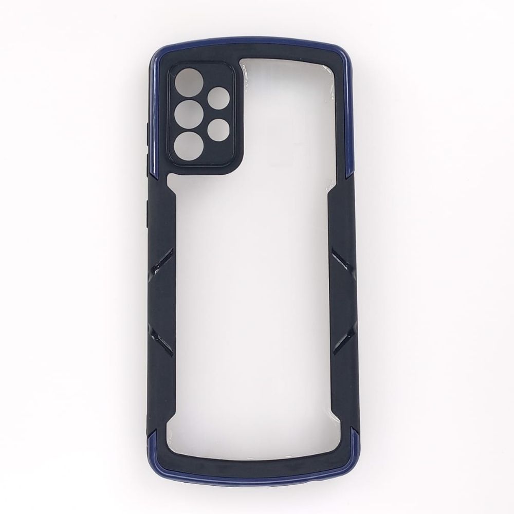 Estuche transparente generico transparente marco de reforzado y de atras samsung a72 color azul / transparente