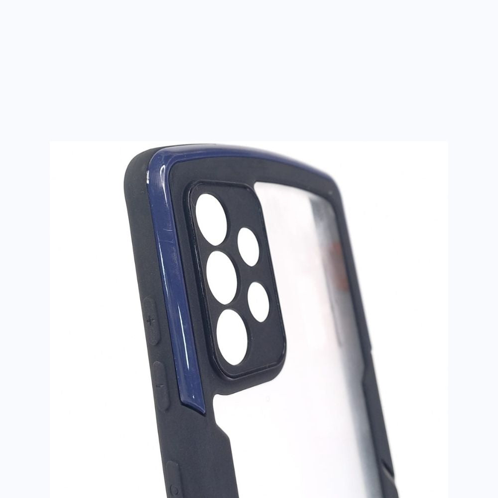 Estuche transparente generico transparente marco de reforzado y de atras samsung a72 color azul / transparente