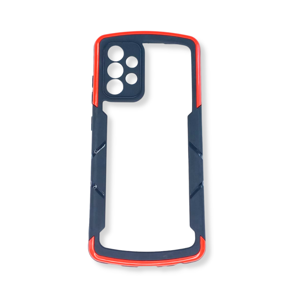 Estuche Transparente Samsung A72 - Rojo/Transparente - A72MRT06