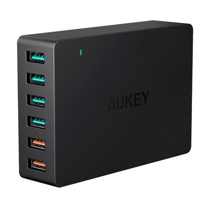Cargador Aukey Estación 6 Puertos 60W - Carga Rápida - AUK09