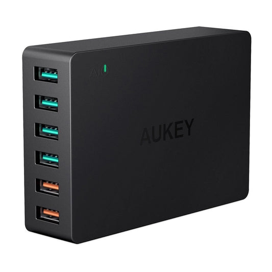 Cargador Aukey Estación 6 Puertos 60W - Carga Rápida - AUK09