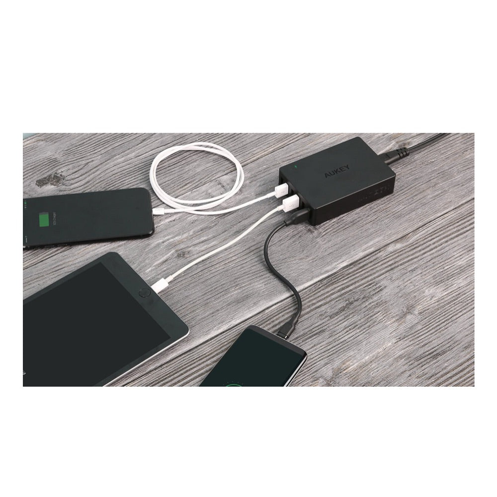 Cargador Aukey Estación 6 Puertos 60W - Carga Rápida - AUK09