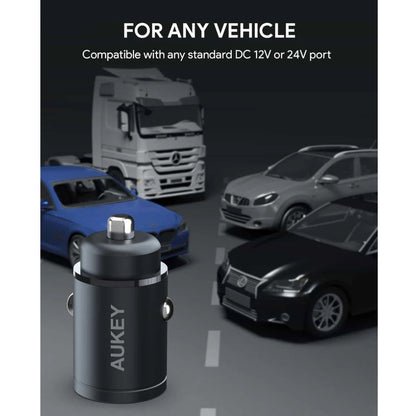 Cargador Aukey Carro 30W Ultra Small - Negro - AUK12