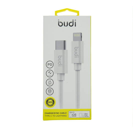 Cable Budi Adaptador Tipo C a Lightning Ultra Rápido - BUDITYC001