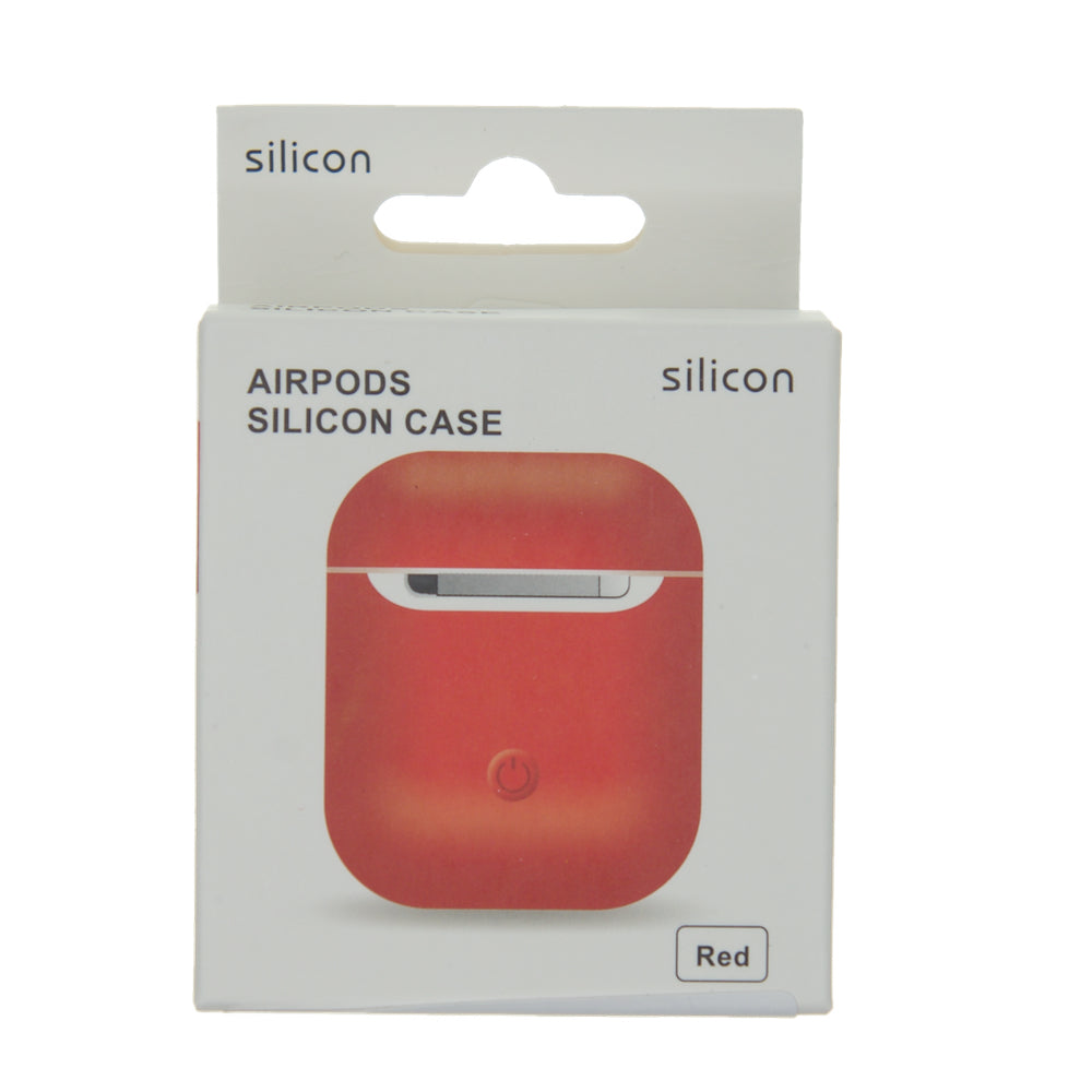 Estuche audifonos apple airpods gen 1 plastico color rojo