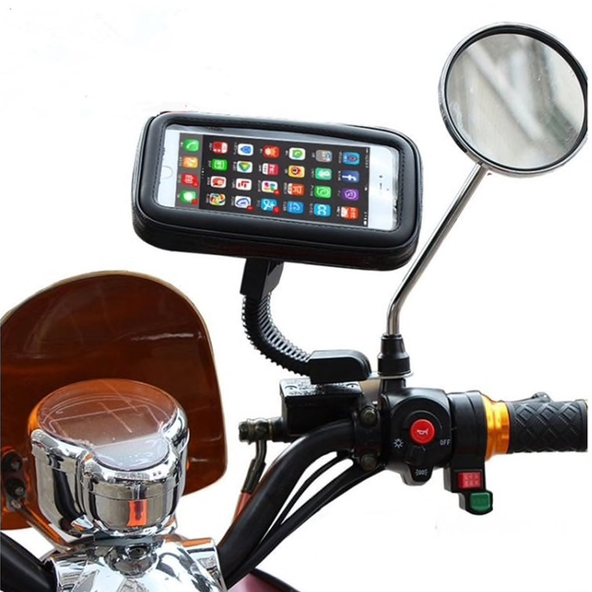 Estuche El Rey Holder para Moto en Retrovisor Grande - HLDMT002
