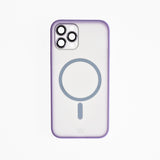 Estuche vidrio templado el rey magsafe con marco de vidrio templado de camara trasera apple iphone 13 pro color morado