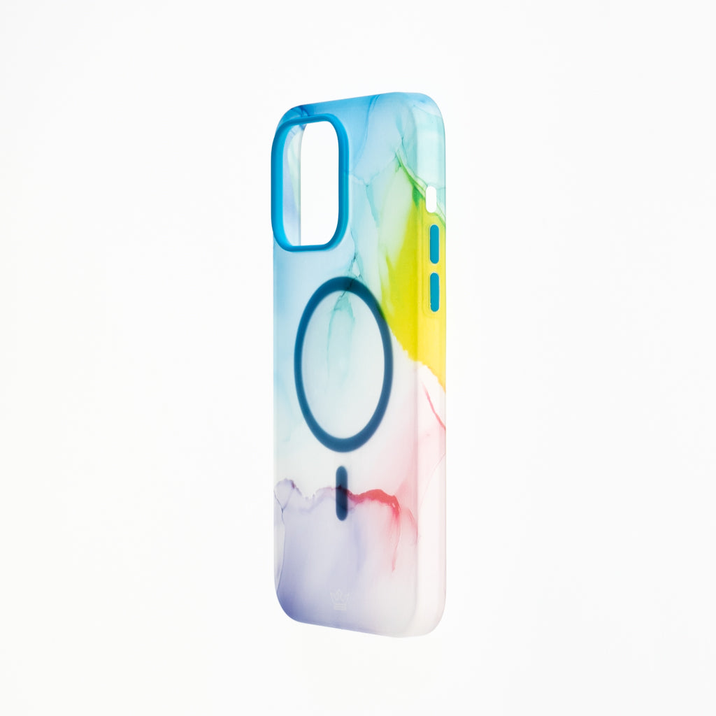 estuches clasico el rey figura apple iphone 14 color arcoiris