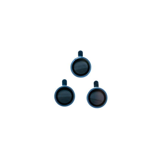 Accesorio el rey vidrio templado camara con borde de metal para iphone 14 pro max color cyan