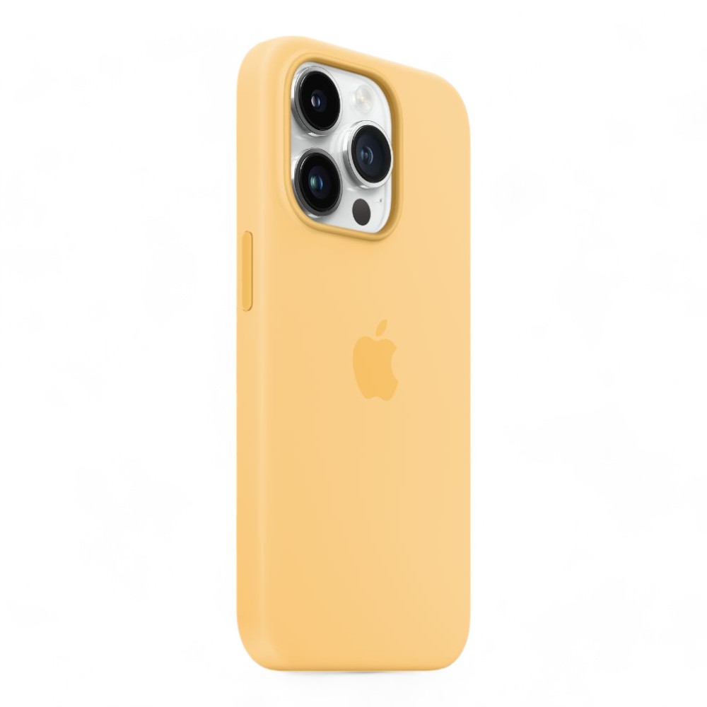 Estuche silicon apple iphone 14 pro max color amarillo