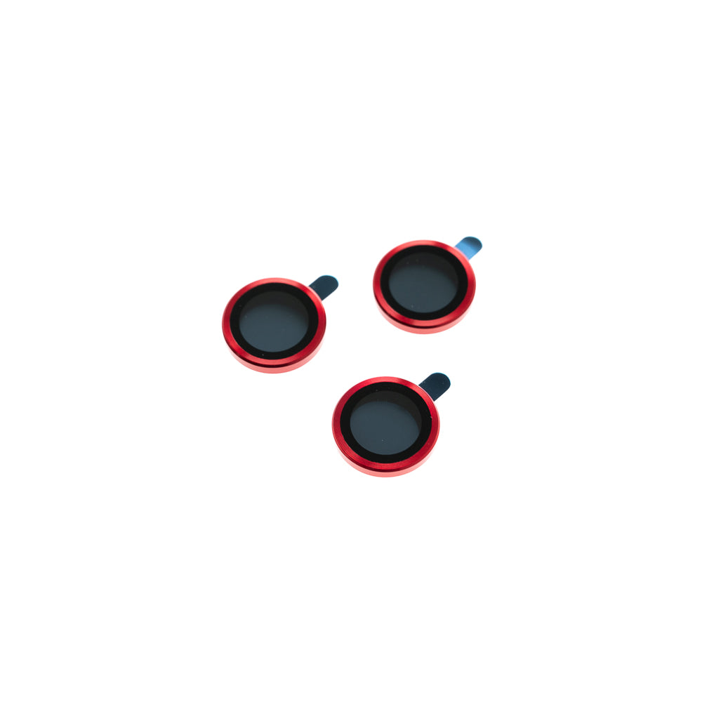 Vidrio Templado Cámara con Borde Metálico para iPhone 14 Pro - Rojo - IP14PPLEN05
