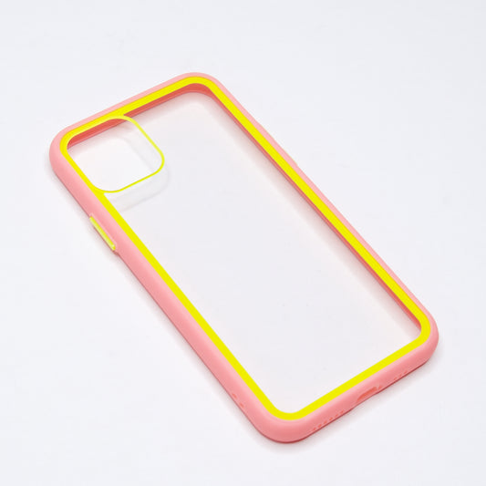 Estuche transparente el rey apple iphone 11 pro max color rosado / transparente