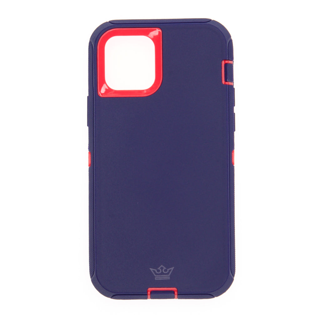 estuche proteccion el rey defender con clip apple iphone 12 ,  iphone 12 pro color rosado / morado