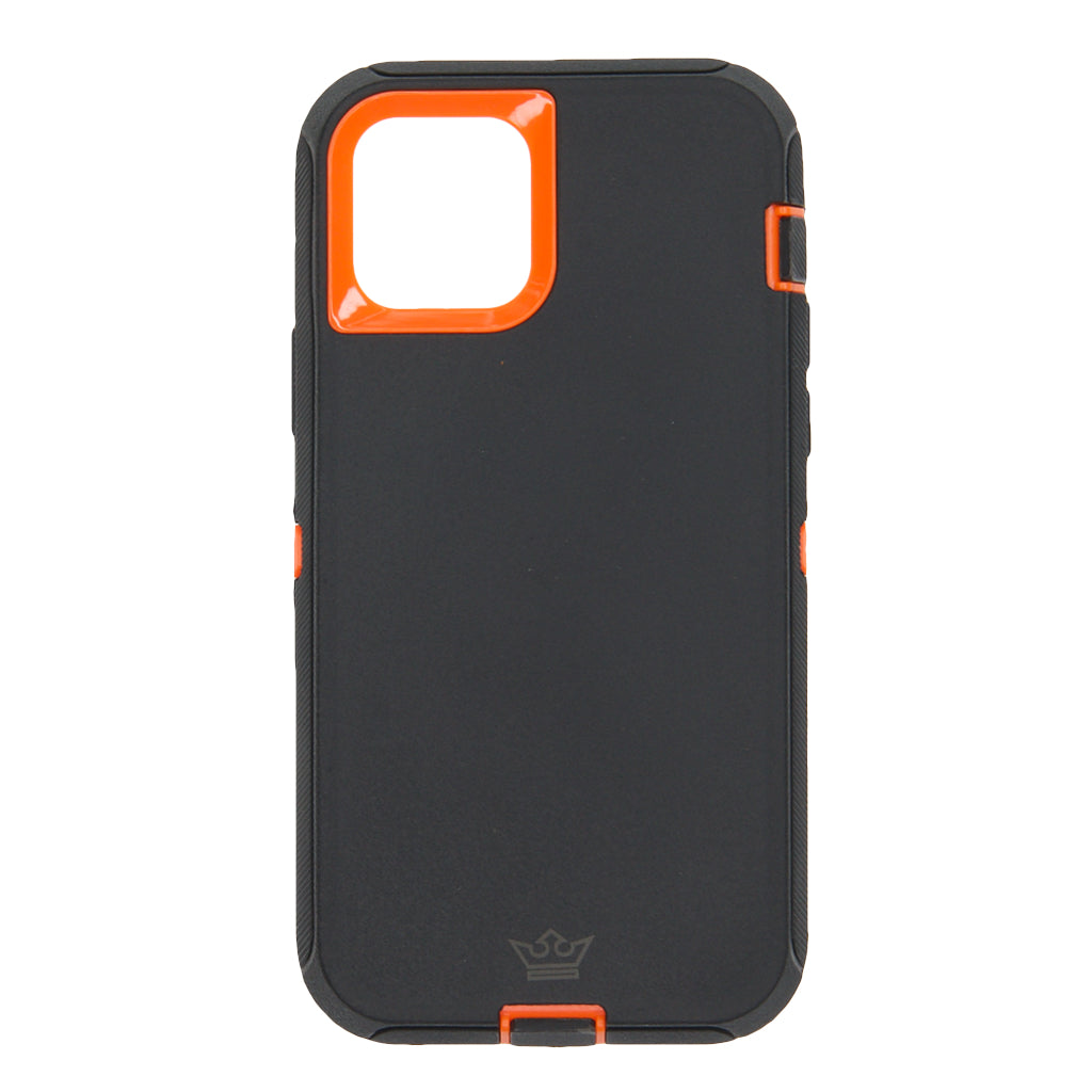 estuches proteccion el rey defender con clip apple iphone 12 ,  iphone 12 pro color naranja / negro