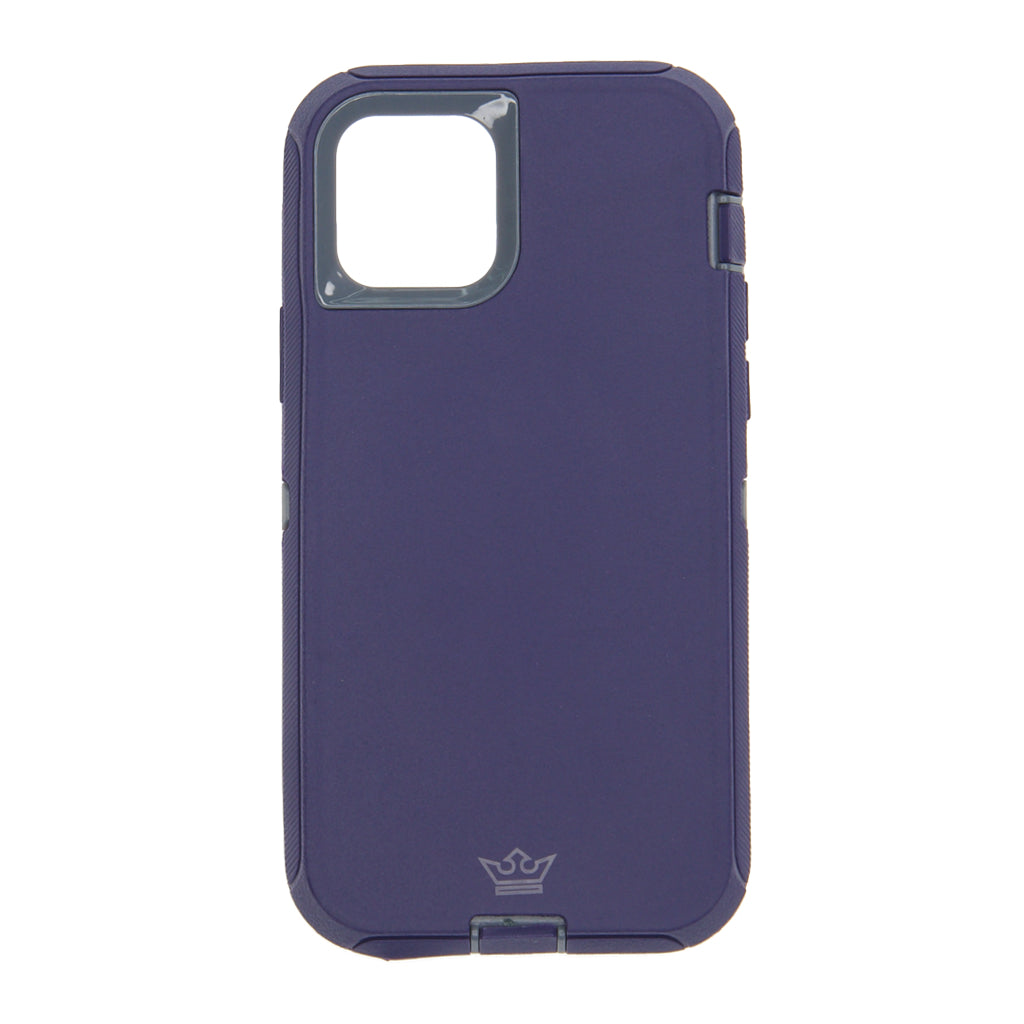 Estuche proteccion el rey defender con clip apple iphone 12 pro max color gris / azul marino