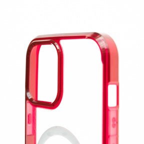 estuches clasico spigen magsafe marco apple iphone 13 color rojo / transparente