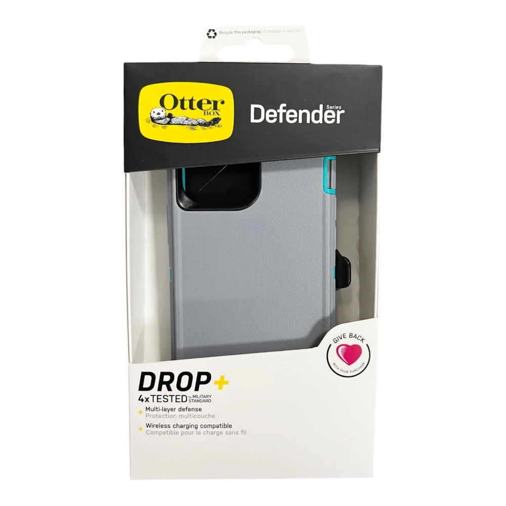 Case OtterBox Defender para iPhone 13 Pro Max - Gris/Turquesa - IPH13PMDF006