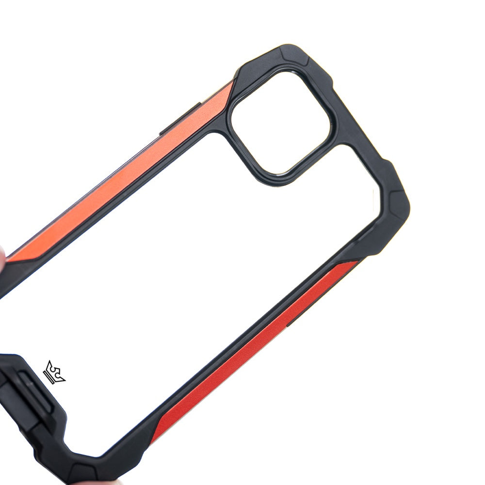 Estuche clasico el rey impact 10 metros de proteccion apple iphone 13 pro max color negro / rojo