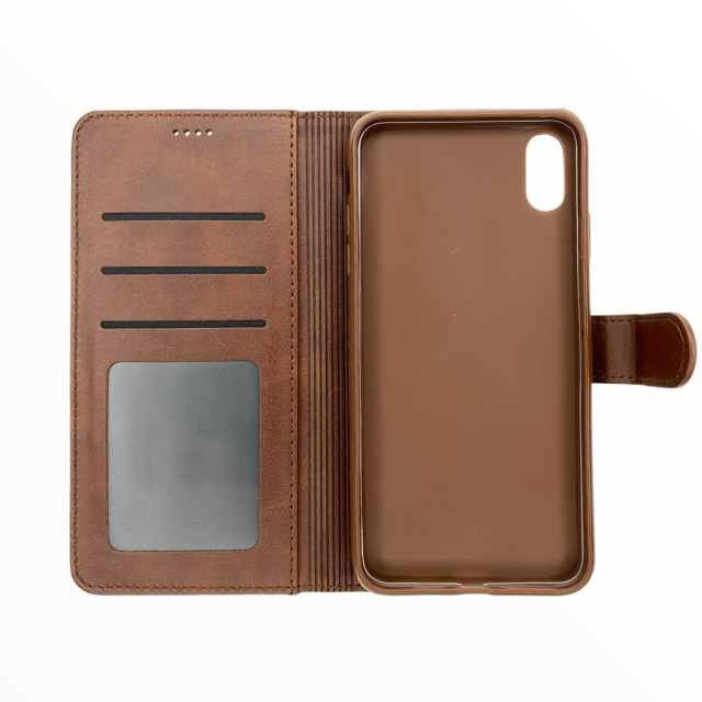 estuches carteras lc imeeke folio libreta con porta tarjeta apple iphone xr color cafe