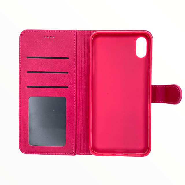 estuches carteras lc imeeke folio libreta con porta tarjeta apple iphone xr color rosado