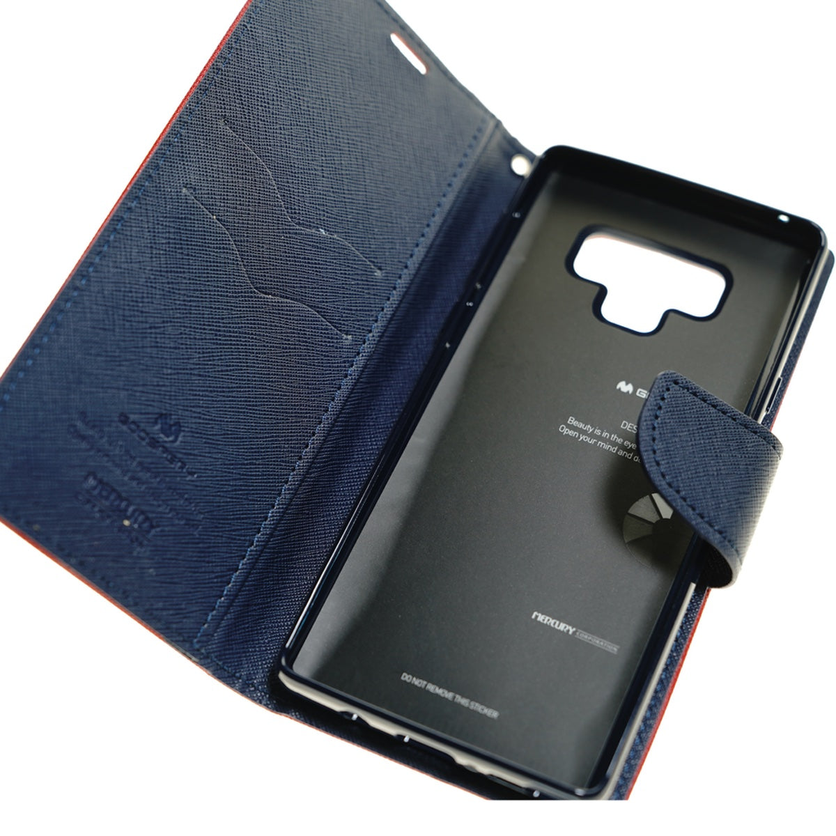 Estuche Goospery Fancy Diary para iPhone XS Max - Rojo/Azul Marino - IPHXSMFD003