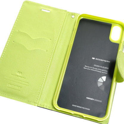 Estuche Goospery Fancy Diary para iPhone XS Max - Azul Marino/Verde - IPHXSMFD004